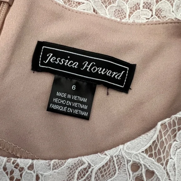 Jessica Howard Ivory Lace Overlay Sheath Dress - Picture 9 of 11